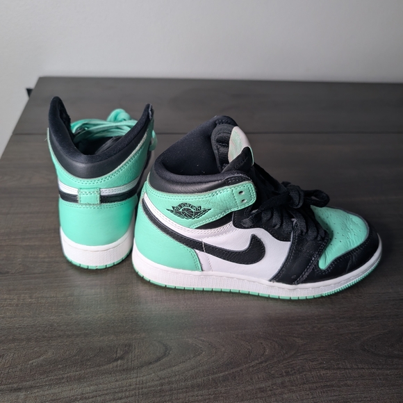 Kids Mint and Black High-Top Sneakers